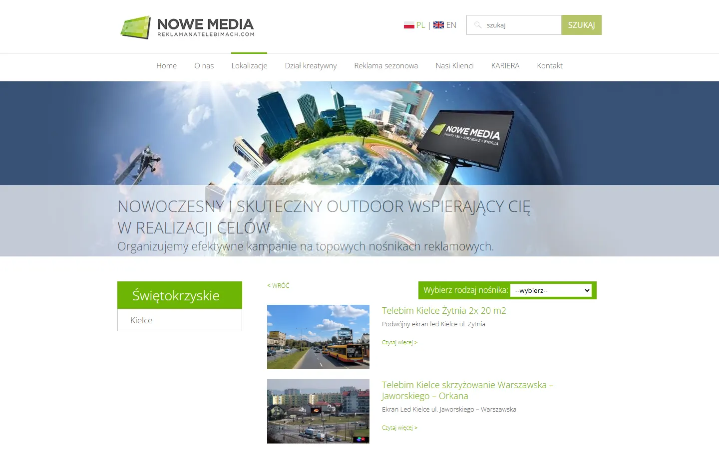 NOWE MEDIA official website screenshot