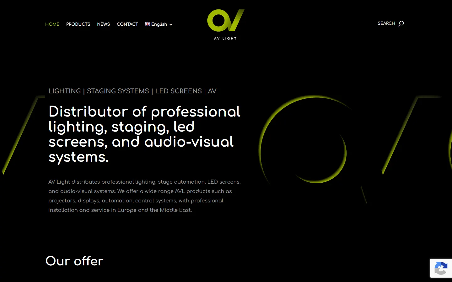 AV LIGHT official website screenshot