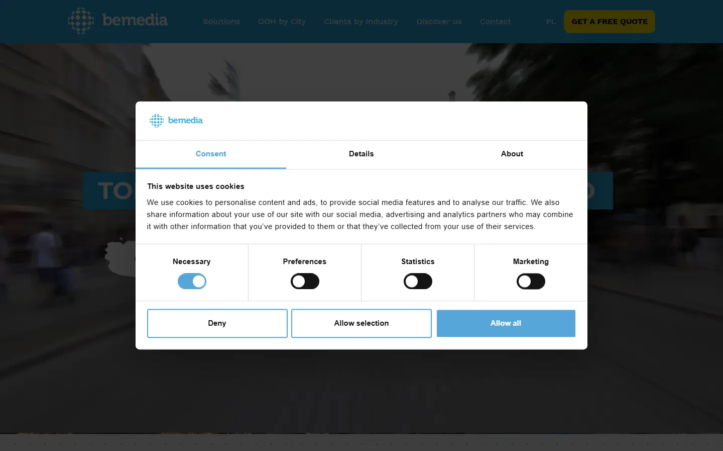 be-media official website screenshot