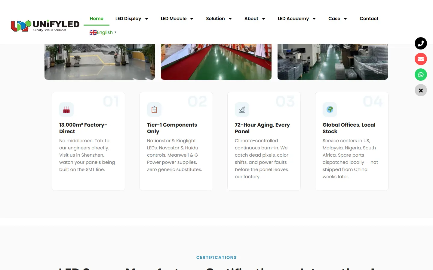 UnifyLED official website screenshot