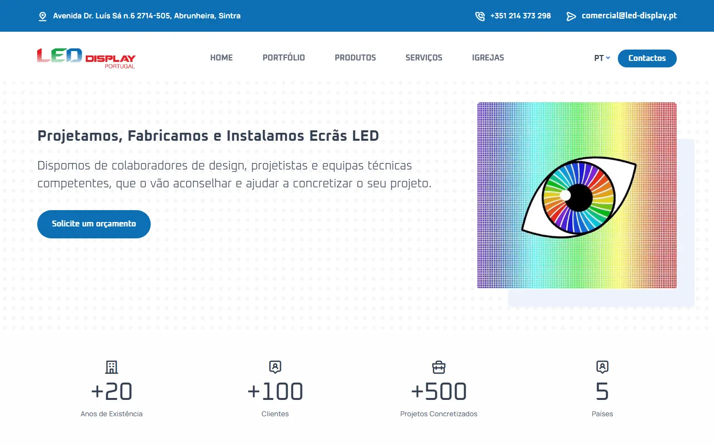 LED Display Portugal official website screenshot