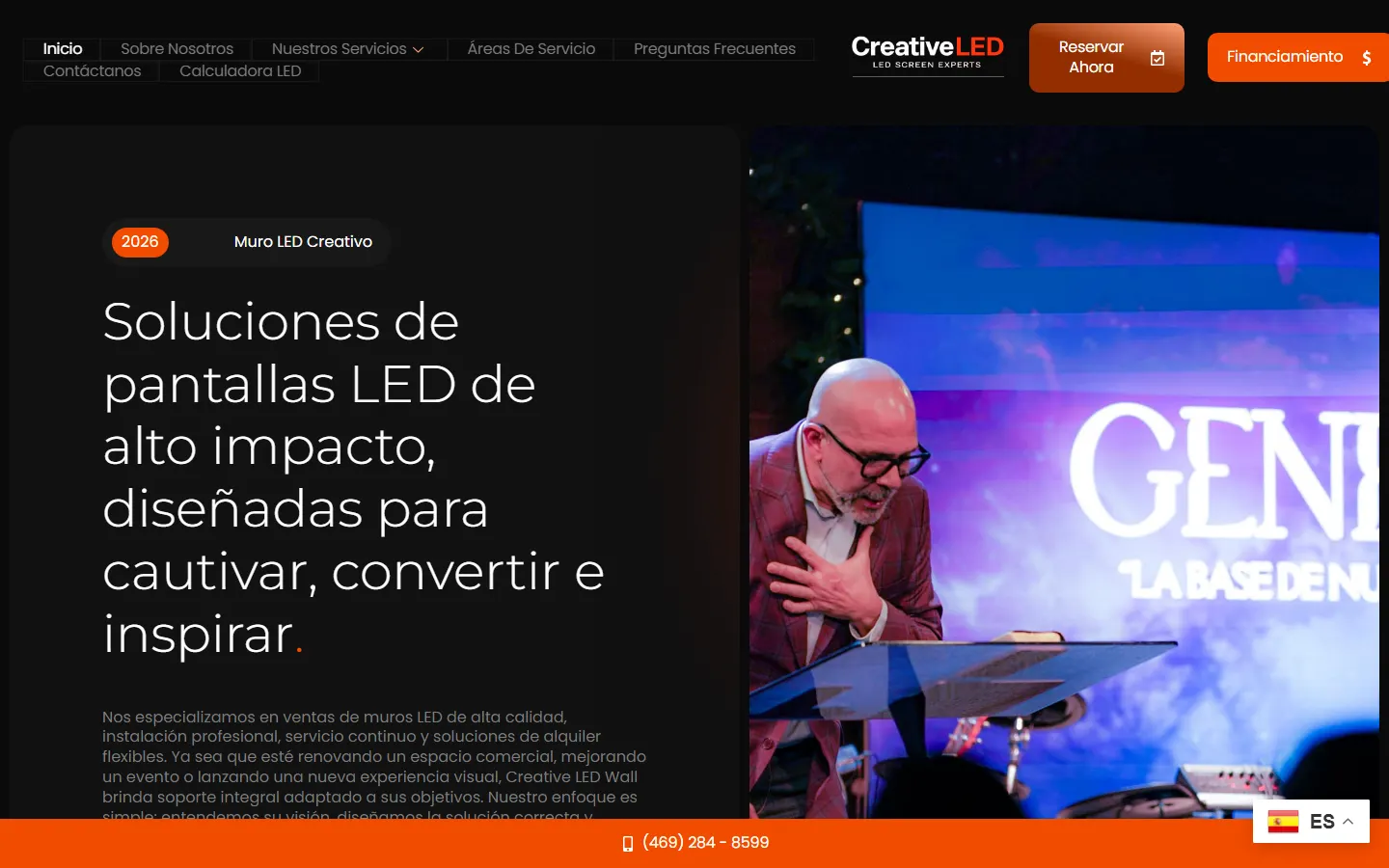 Creative LED Wall Puerto Rico official website screenshot