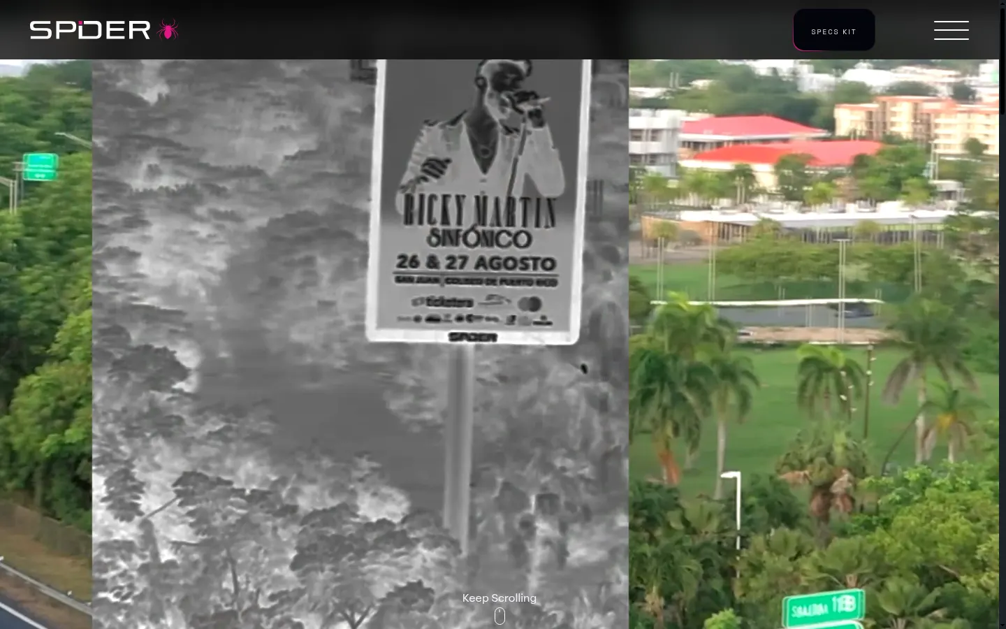 Spider Billboards official website screenshot