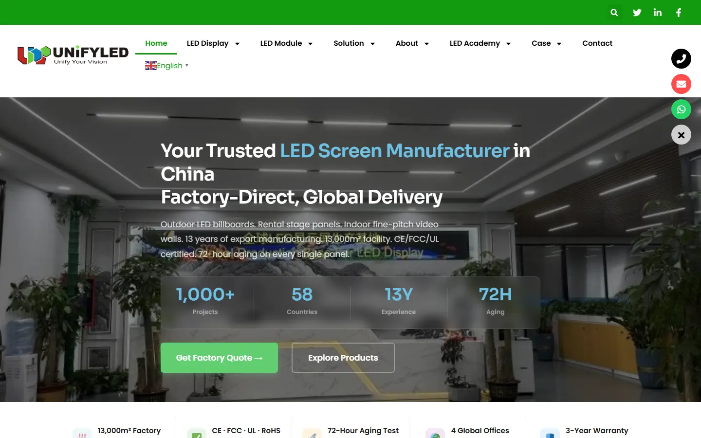 UnifyLED official website screenshot
