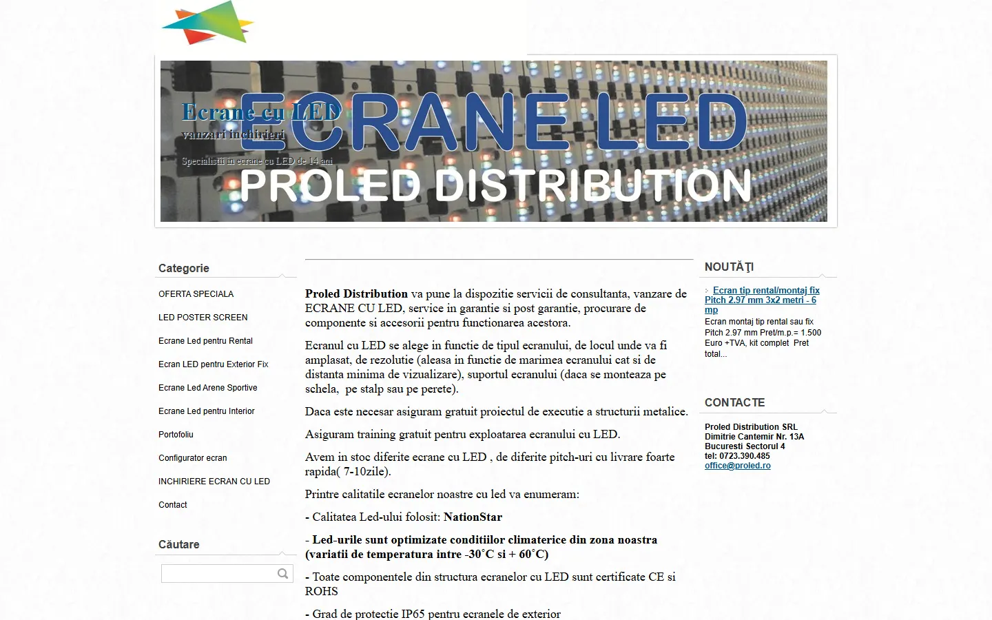 ProLED (panouri-led.ro) official website screenshot