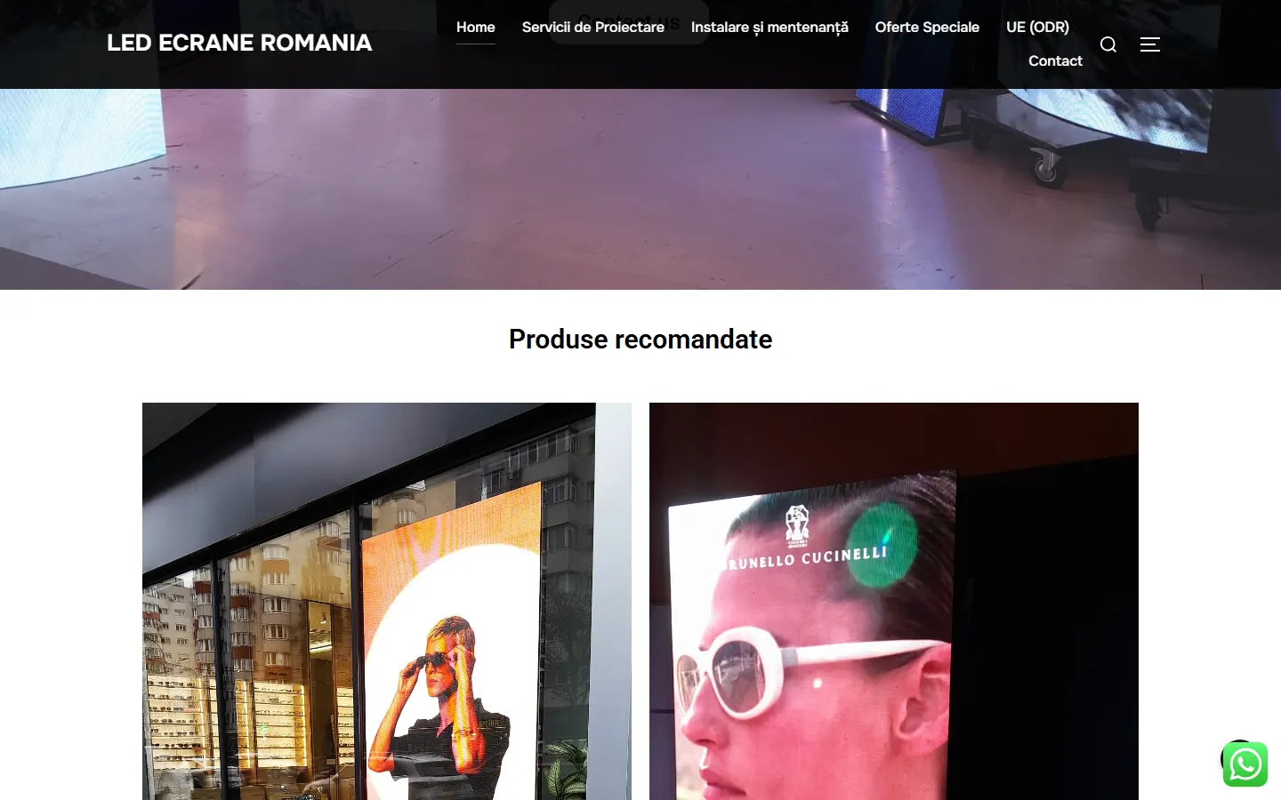 LED Ecrane Romania official website screenshot
