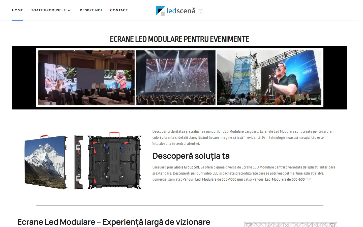 LedScena official website screenshot