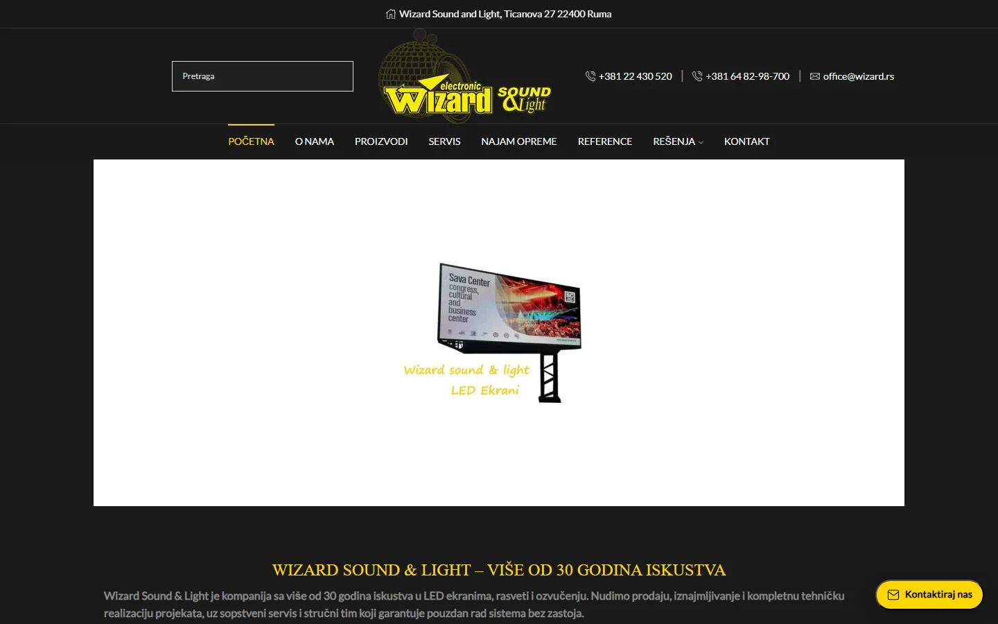 Wizard Sound and Light official website