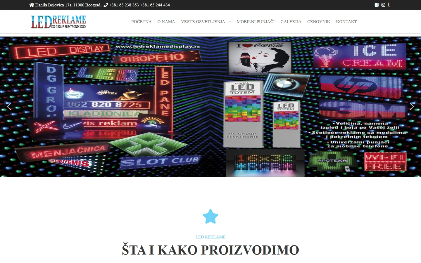 DG Group Elektronik LED reklame official website
