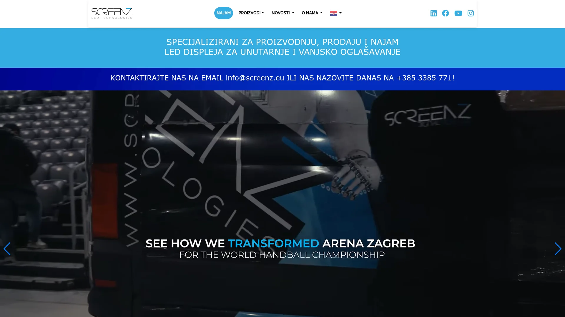 Screenz official website — LED displays for indoor and outdoor advertising