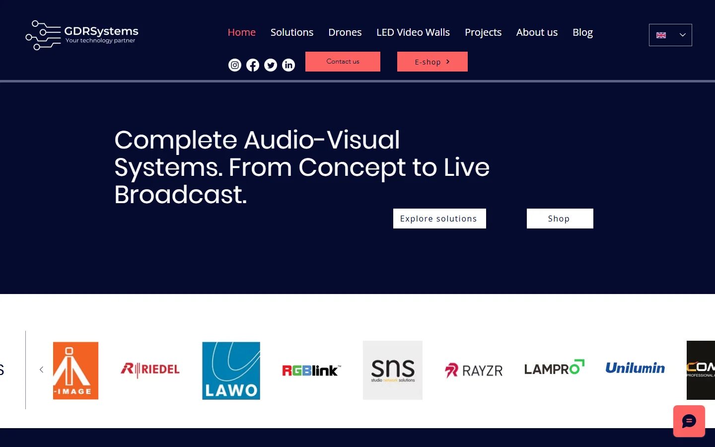 GDRSystems official website — audio-visual systems and LED video walls