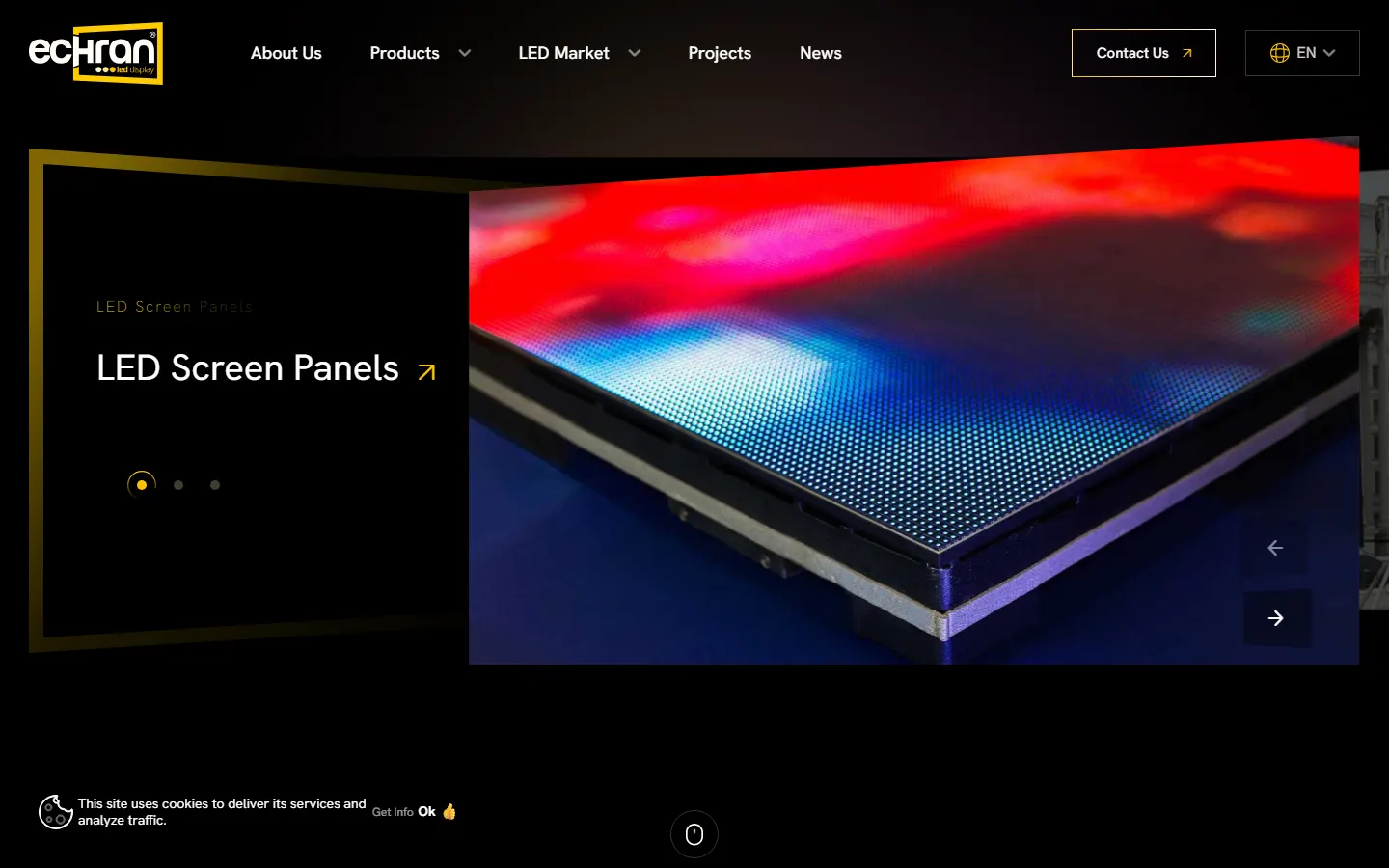 Echran LED official website screenshot