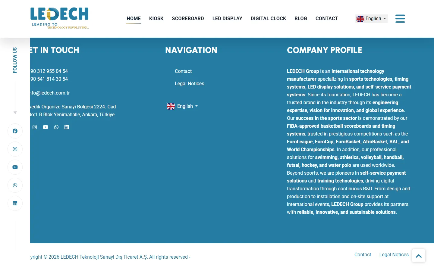 LEDECH official website screenshot