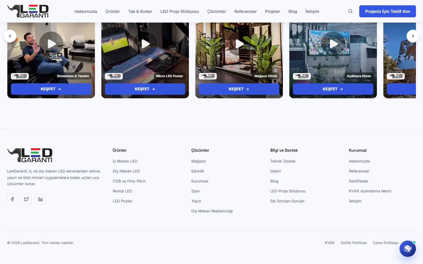 LED & GARANTİ official website screenshot