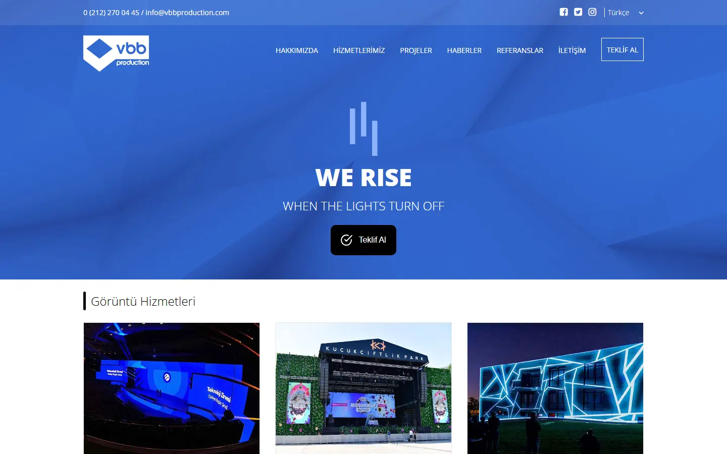 VBB Production official website screenshot