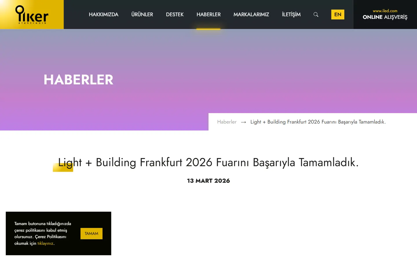 İlker official website screenshot