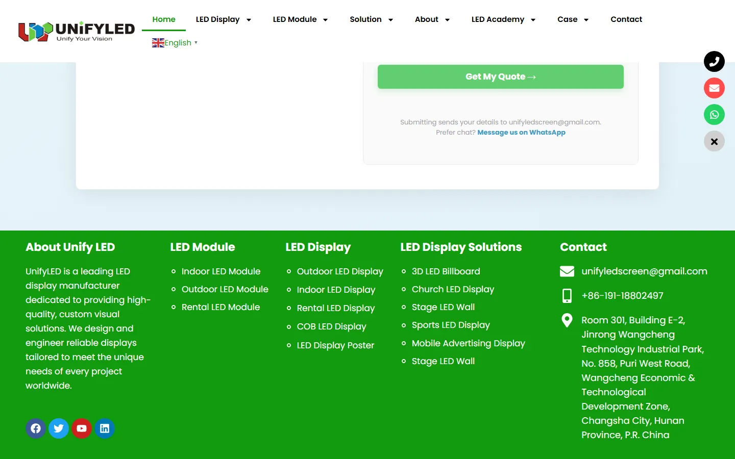 UnifyLED official website screenshot