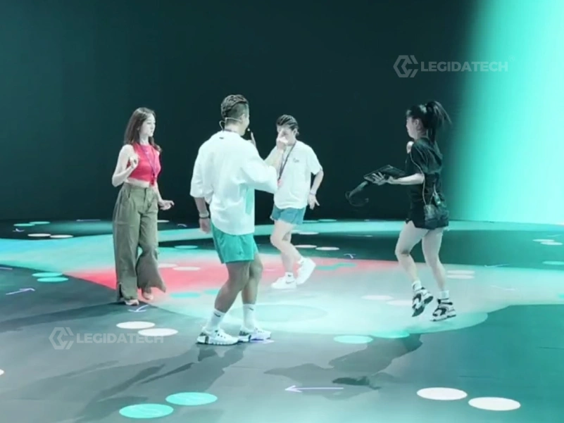Standing load on the installed interactive LED floor surface