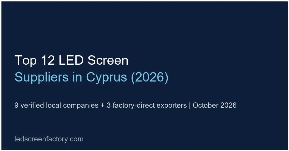 Top 12 LED screen suppliers in Cyprus 2026 — ranking cover, ledscreenfactory.com