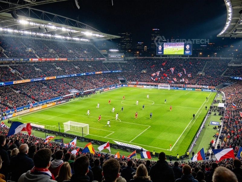 ST1440 stadium LED display under broadcast camera in slow motion