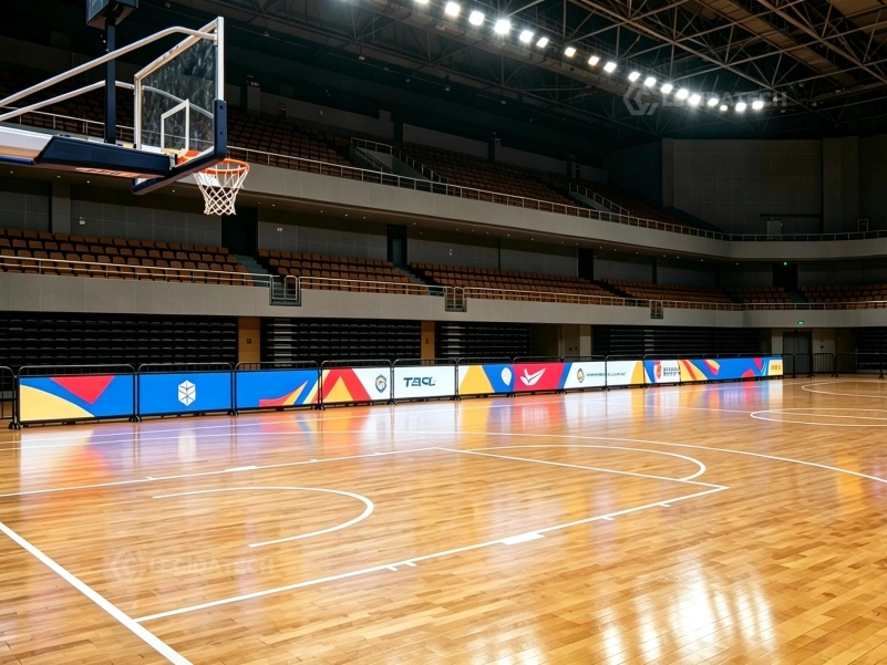 Basketball arena courtside LED display with ST960 screens