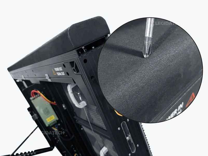 Soft EVA foam top edge and rubber mask protecting the ST960 LED surface