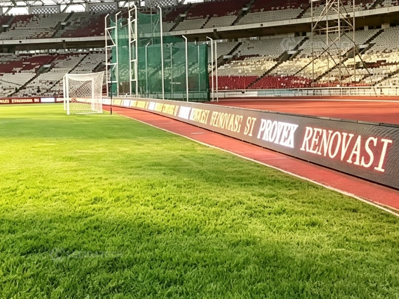 ST960 perimeter LED screen installed along a stadium pitch