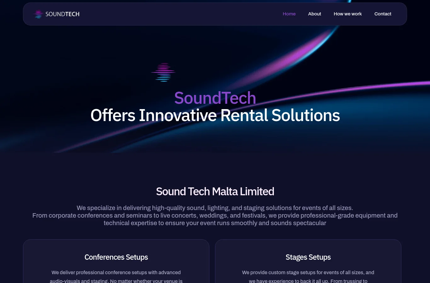 Sound Tech Malta official website — event sound, lighting, staging and LED screens