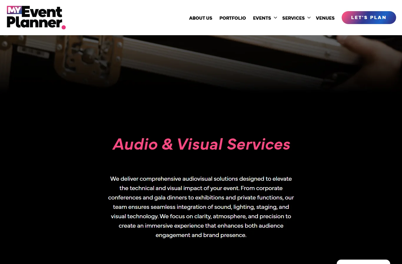 MYEventPlanner official website — corporate AV production with LED screens in Malta