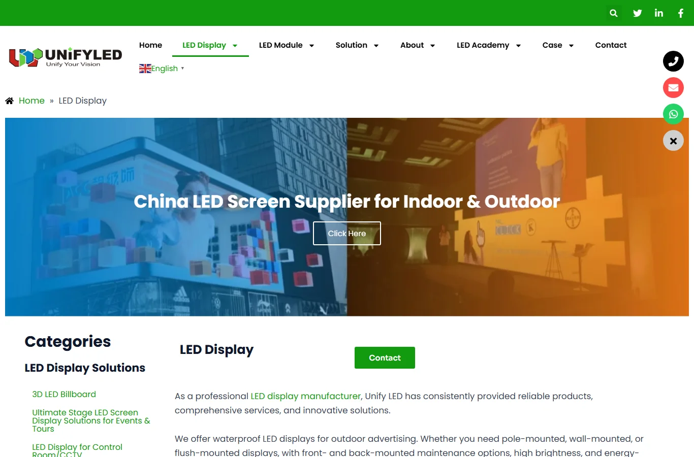 UnifyLED official website — factory-direct LED display manufacturer for Malta