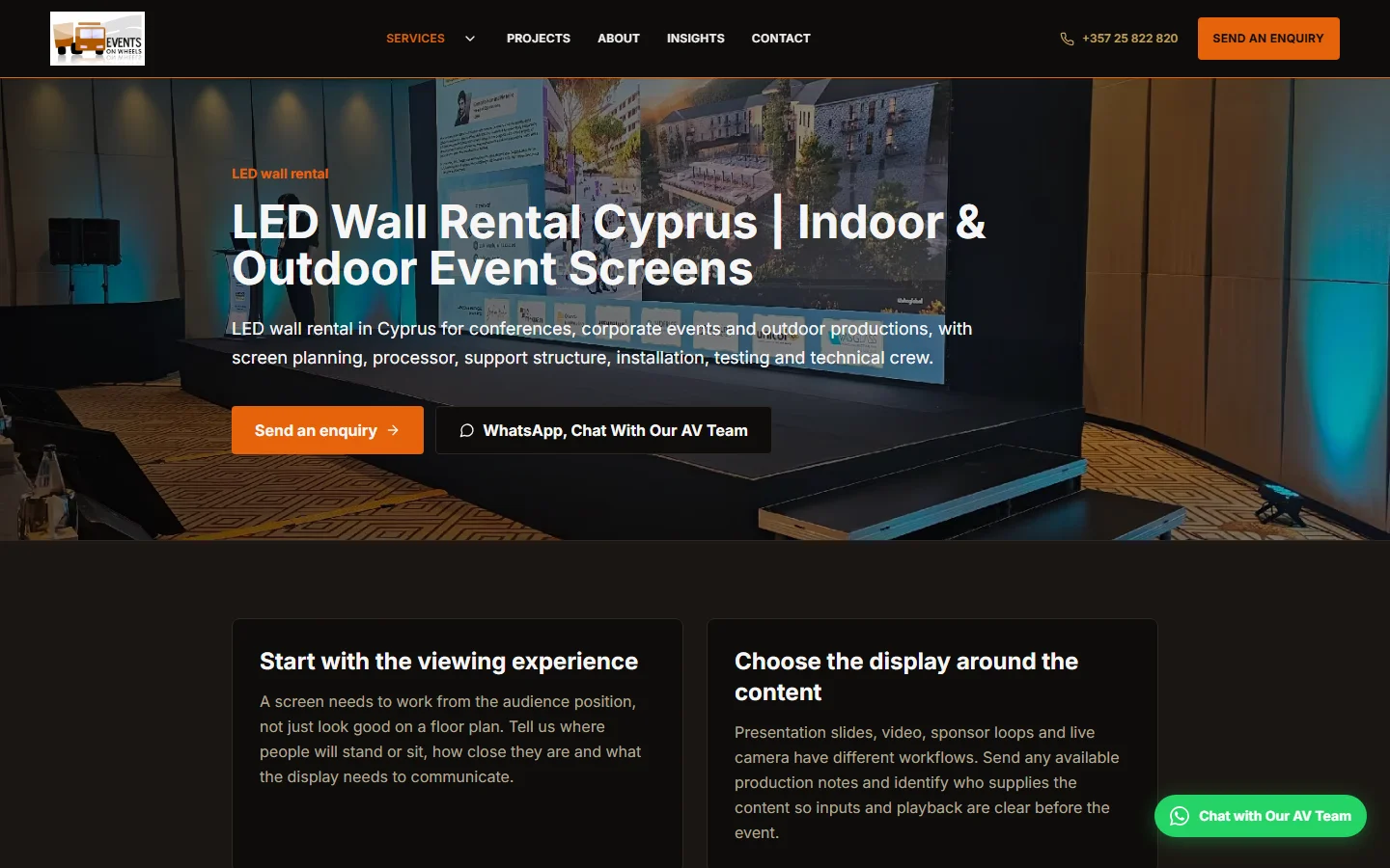 EventsOnWheels LED wall rental official website