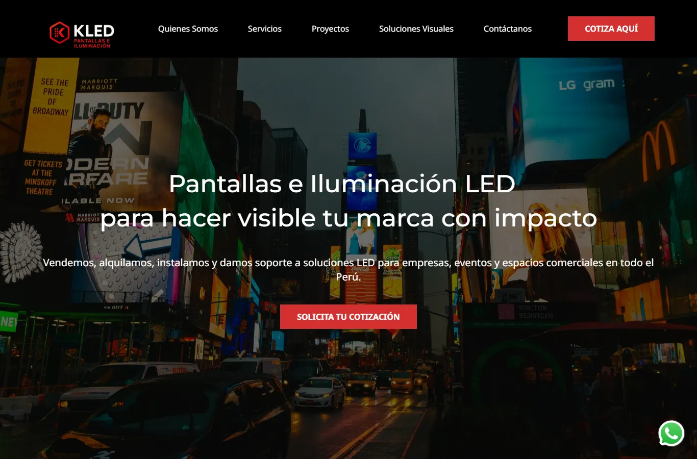 KLED official website — pantallas LED e iluminacion en Peru