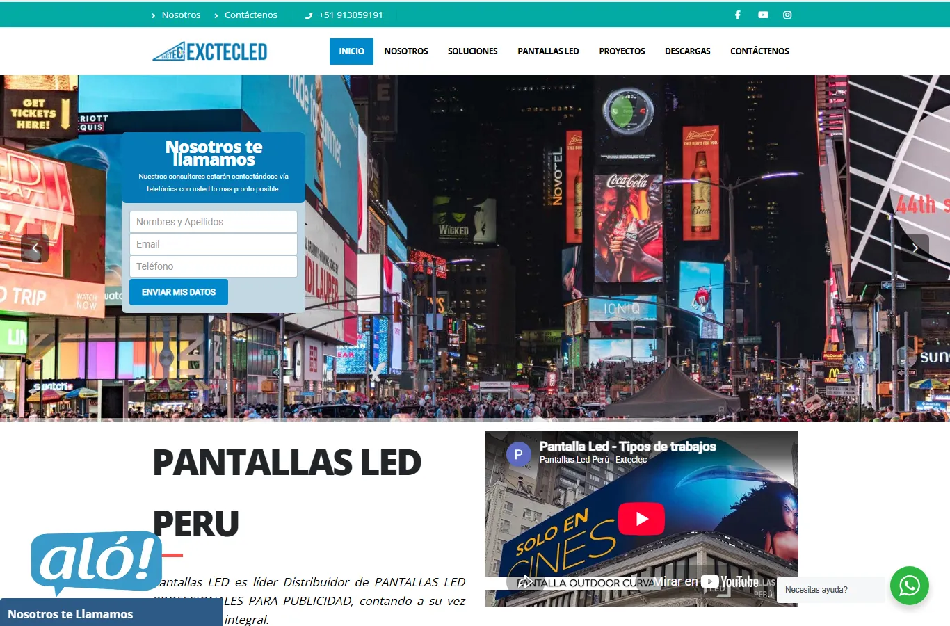 Exctec LED Pantallas LED Peru official website