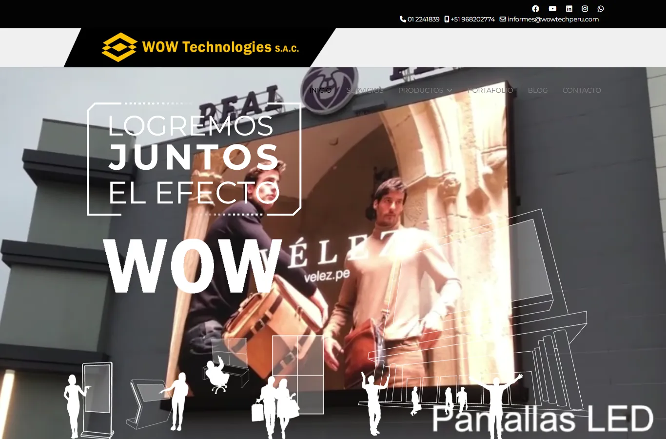 Wow Technologies SAC official website — pantallas LED