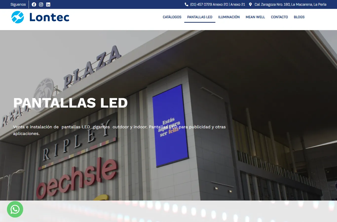 Lontec pantallas LED division — mall and retail installations