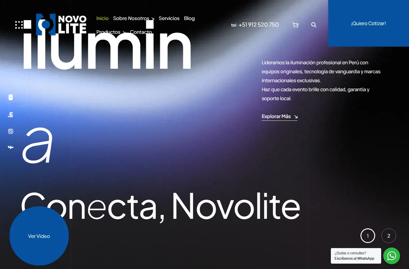 Novolite official website — iluminacion profesional y pantallas LED