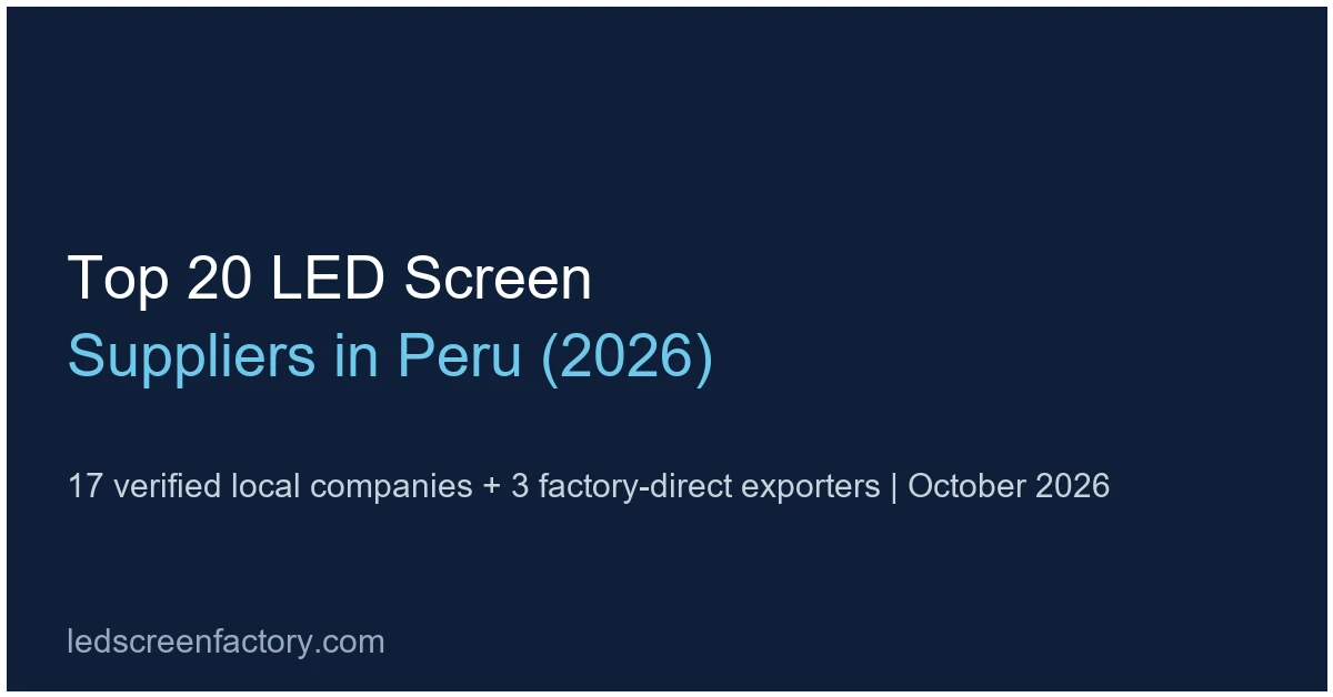 Top 20 LED screen suppliers in Peru 2026 - ranking cover, ledscreenfactory.com